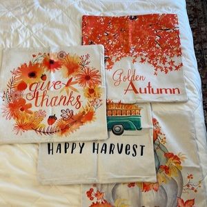 Set of 4 Fall Pillow Covers - 18x18